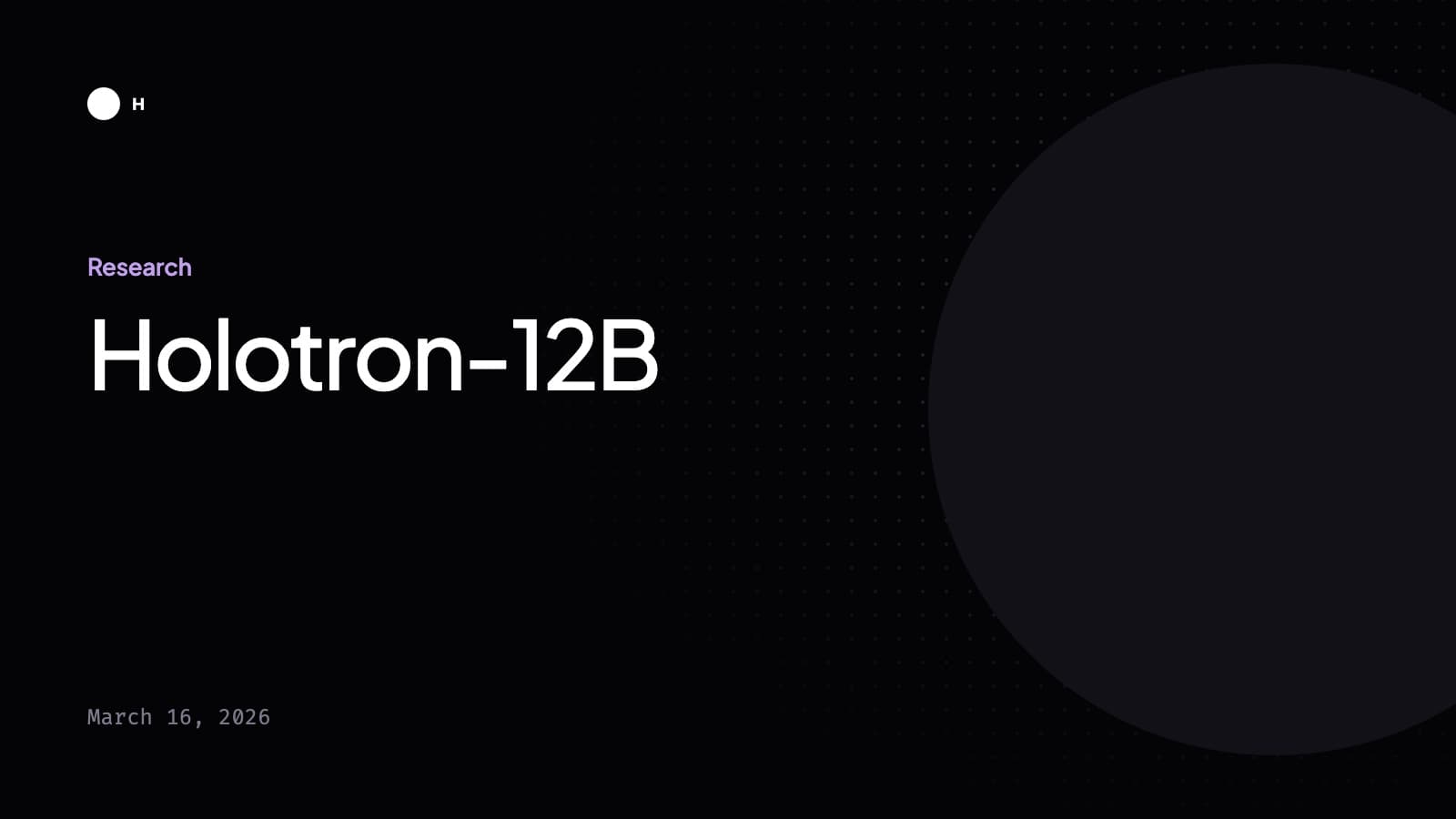 Title card: Holotron-12B